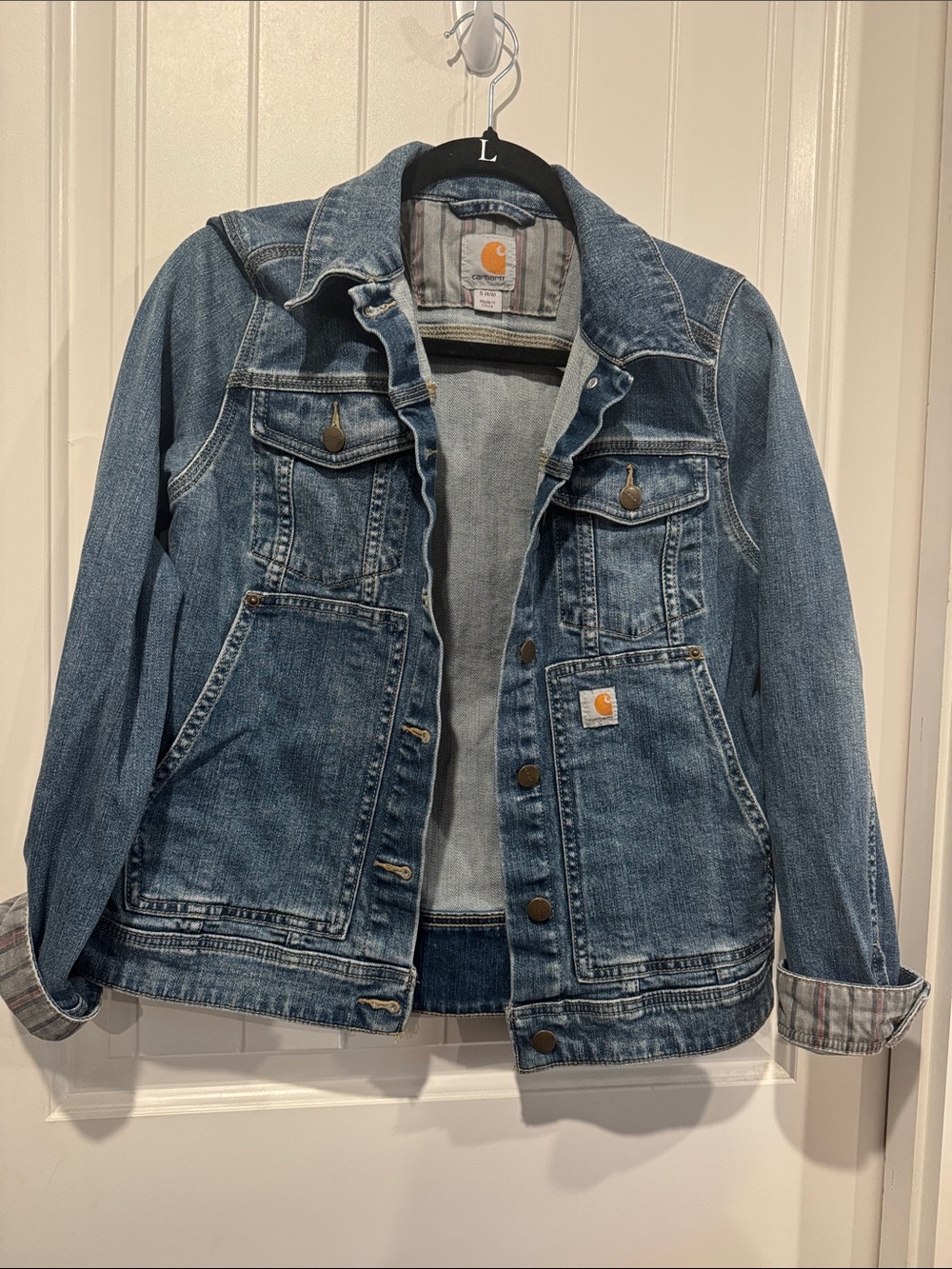 Carhartt Women's Medium Blue Denim Trucker Jacket